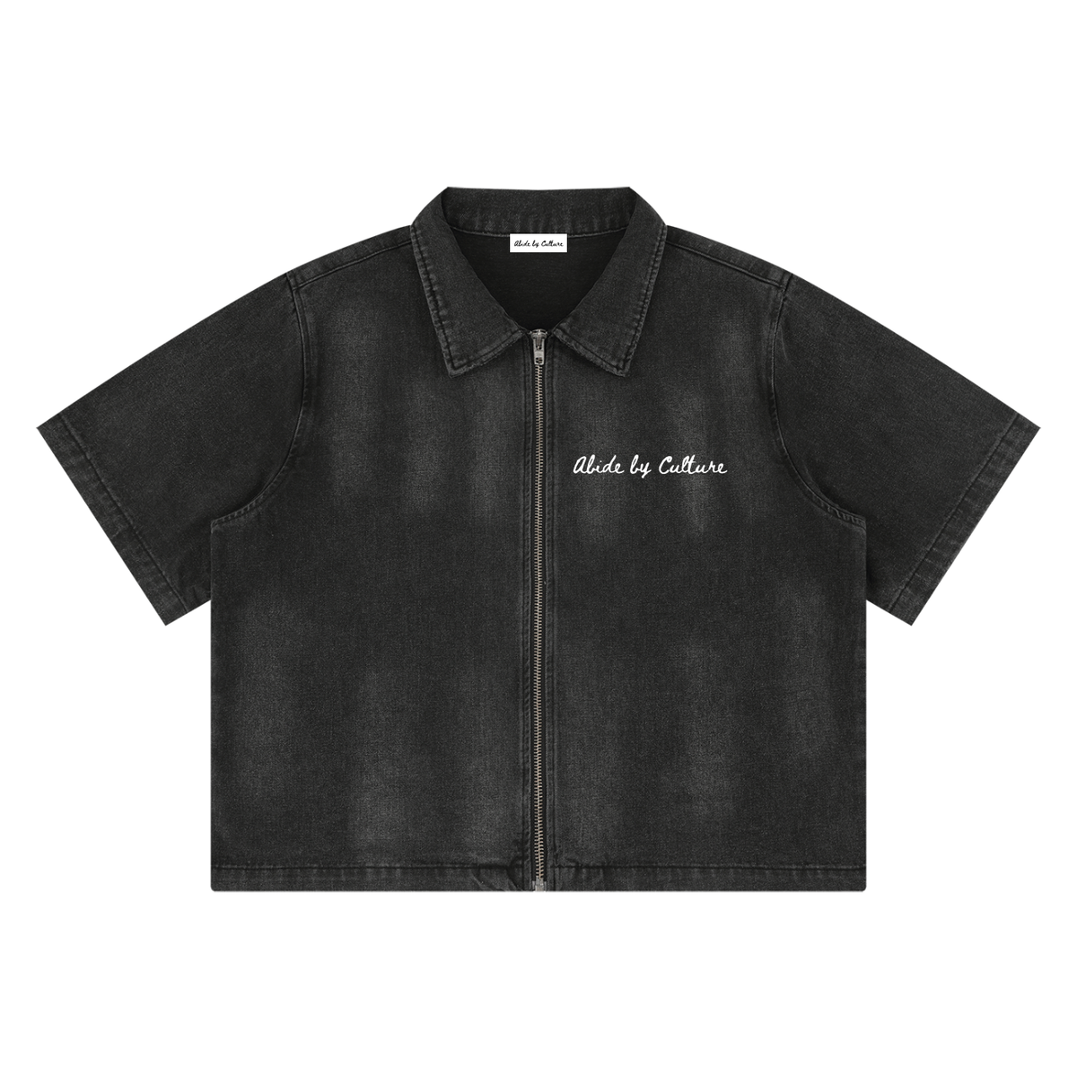 Washed Full-Zip Denim Shirt