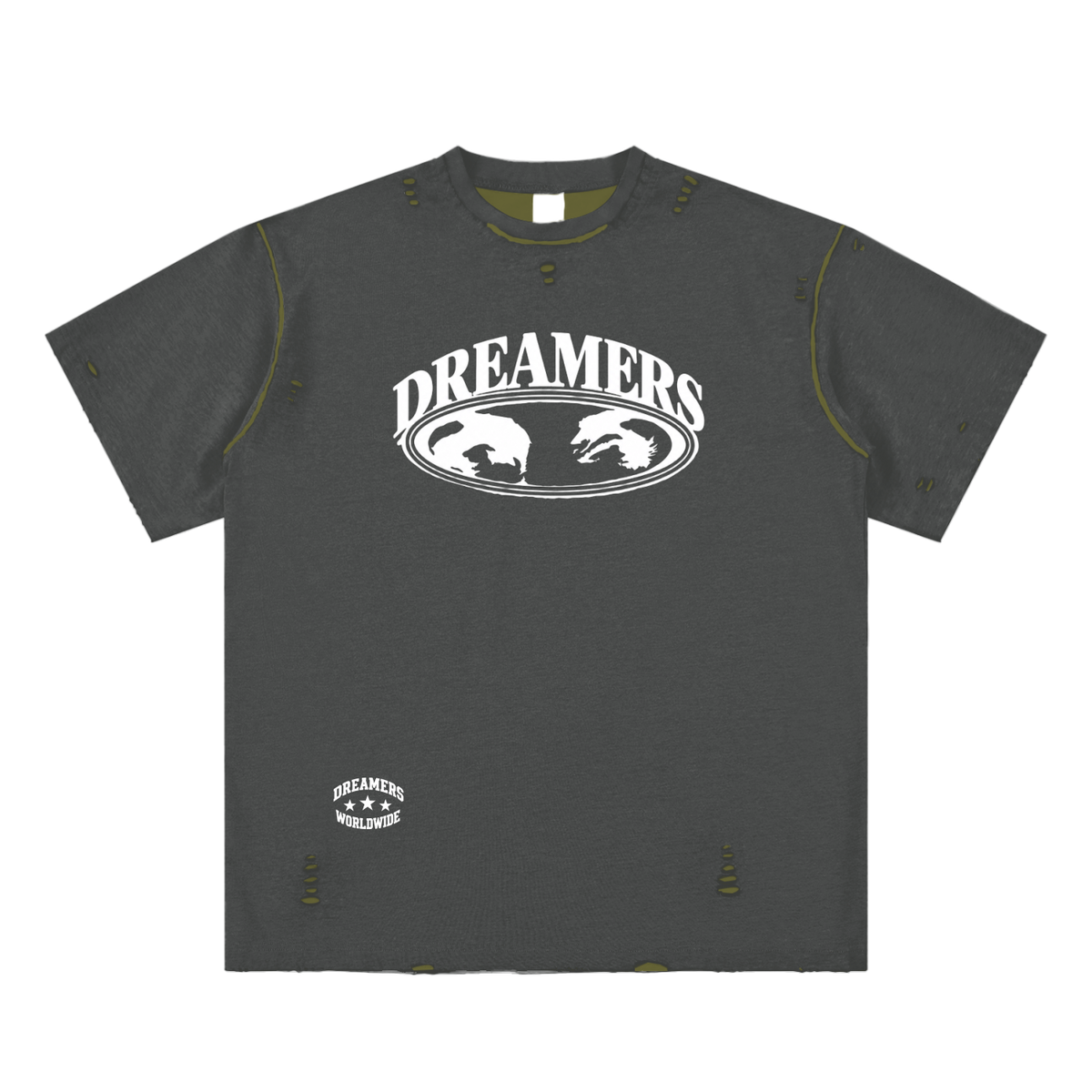Hand-frayed Reversible T-shirt