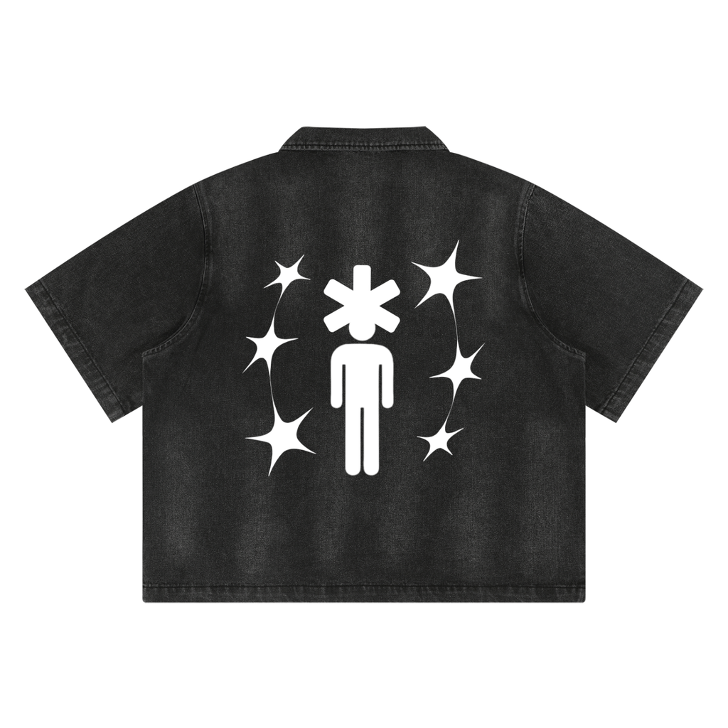 Washed Full-Zip Denim Shirt